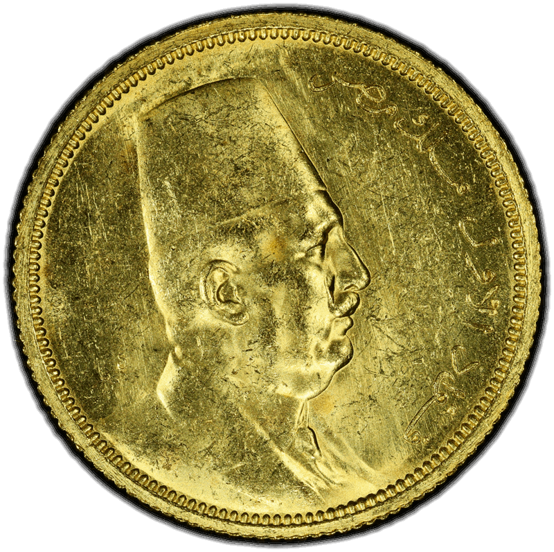 AH1340-1922 Egypt Yellow Gold 100 Piastres PCGS MS62 