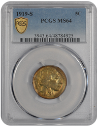 1919-S Buffalo PCGS MS 64