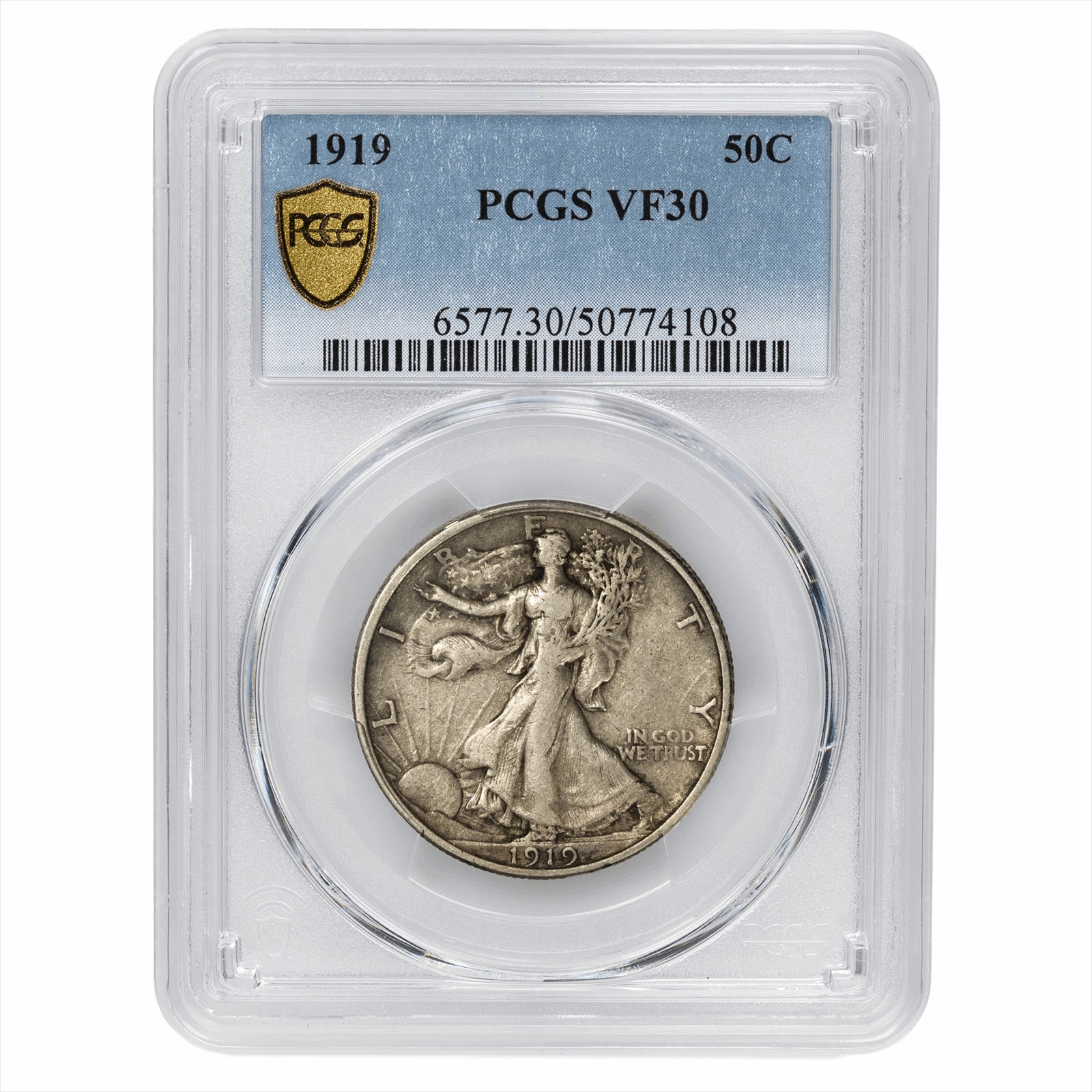 1919 Walking Liberty Half Dollar 50C PCGS VF 30