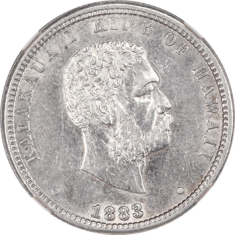 1883 Hawaii Quarter Dollar 25c NGC AU Details, Improperly Cleaned
