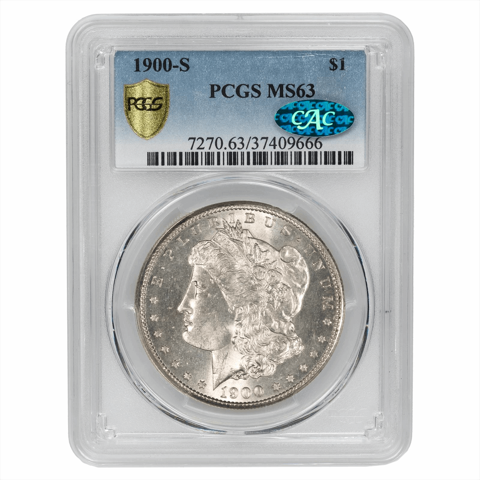 1900-S Morgan Silver Dollar $1 PCGS CAC MS 63 