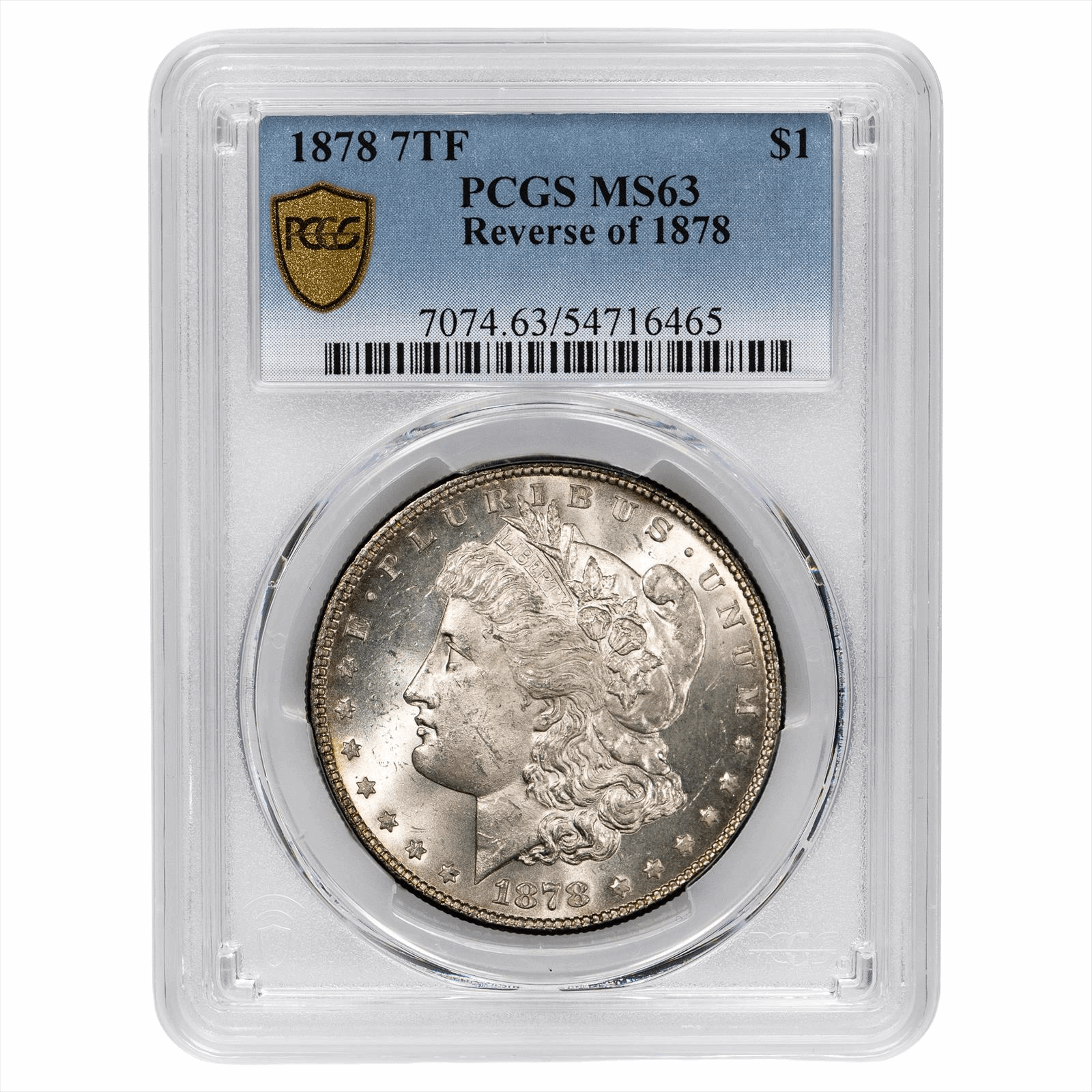 1878 7TF Morgan Silver Dollar $1 Reverse of 1878 PCGS MS 63