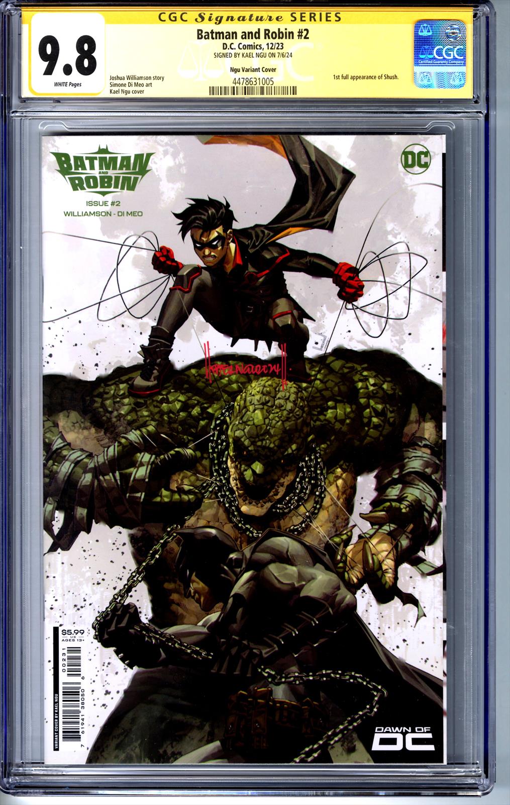 Batman And Robin #2 CGC 9.8 Signature Series Signed by Kael Ngu (Ngu Variant Cover) 