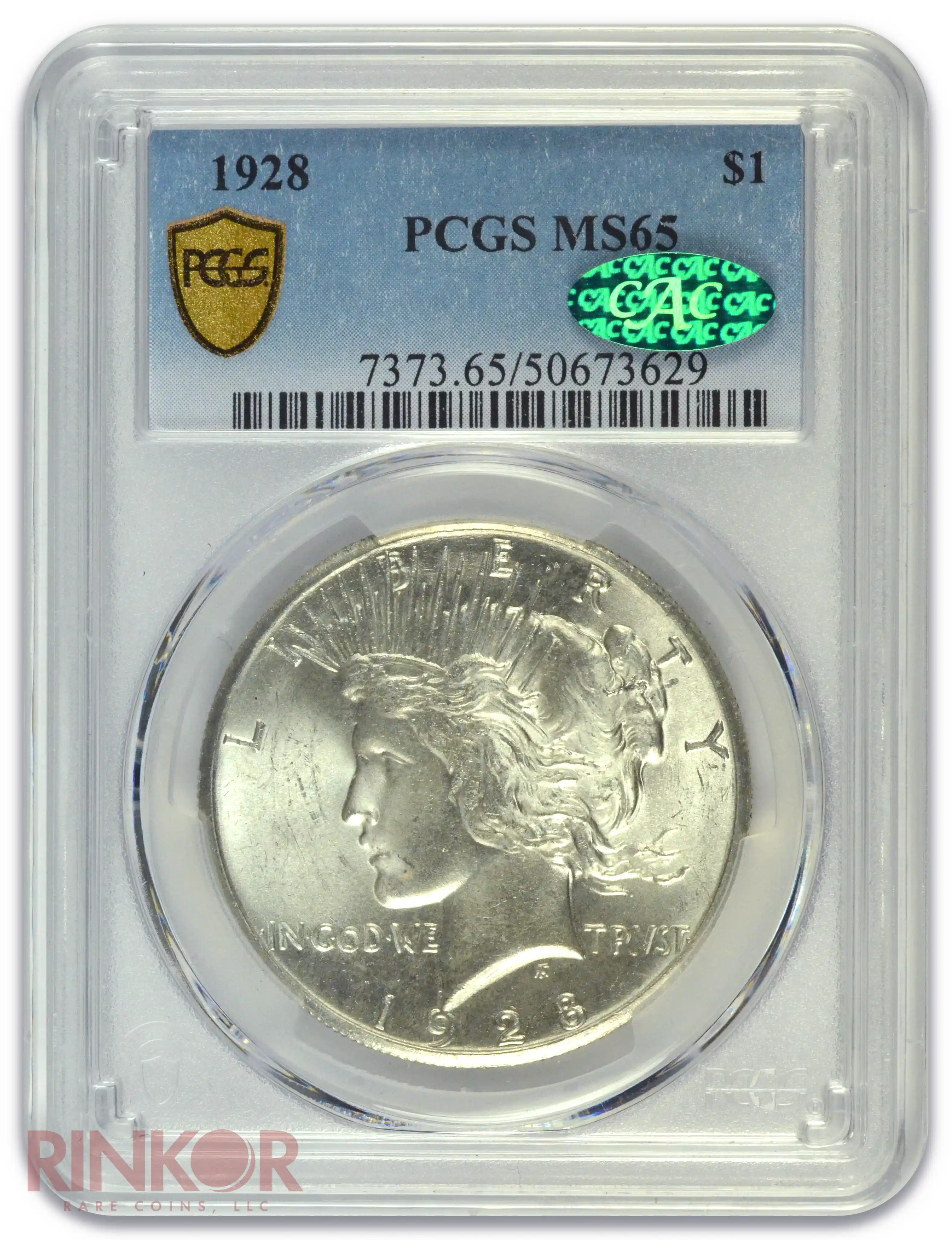 1928 $1 PCGS MS 65 CAC