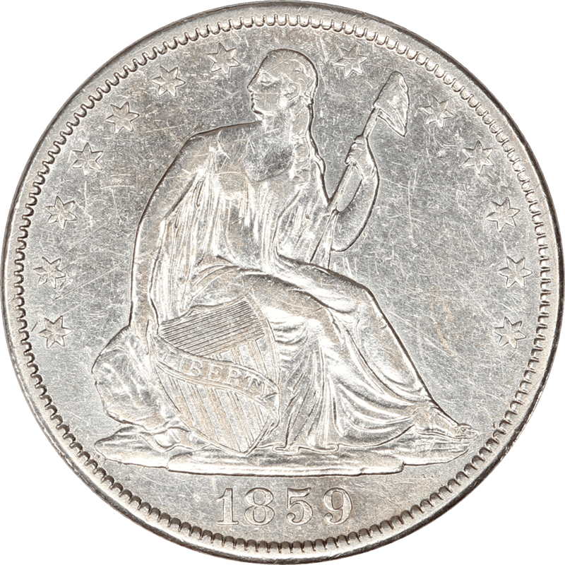 1859-O Seated Liberty Half Dollar XF+