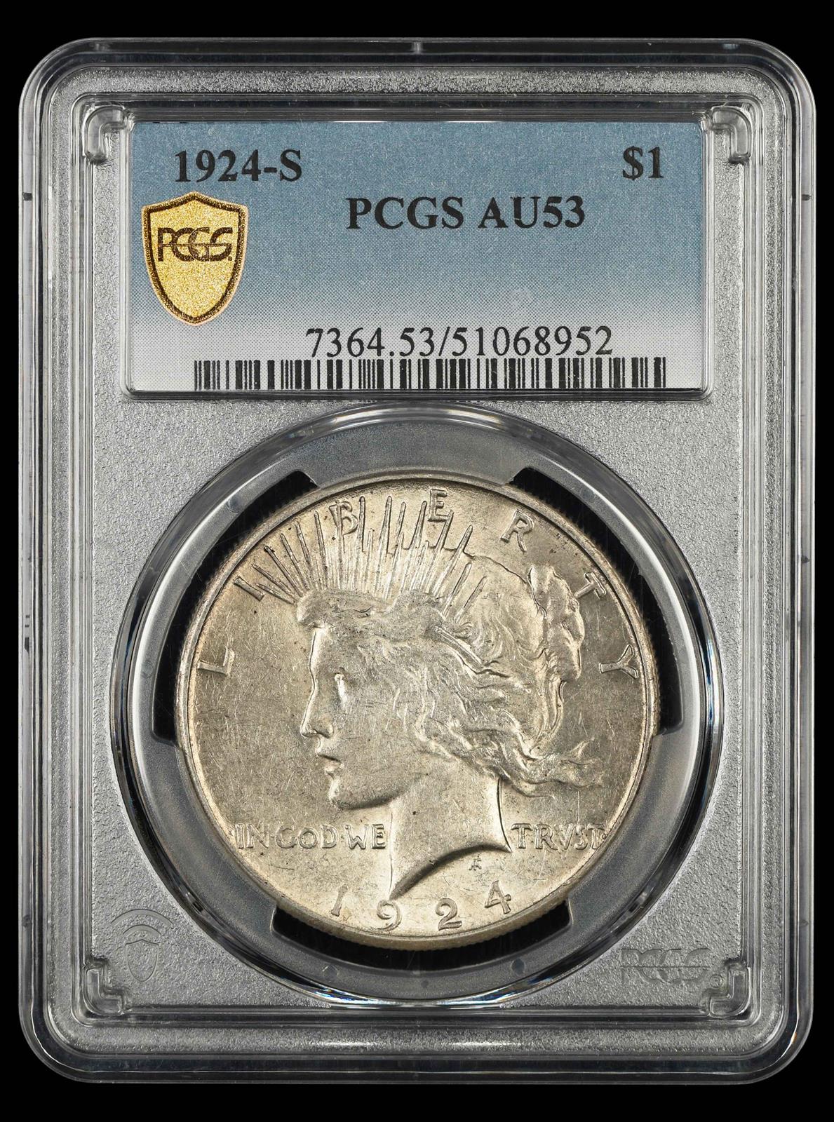 1924-S $1 PCGS AU-53
