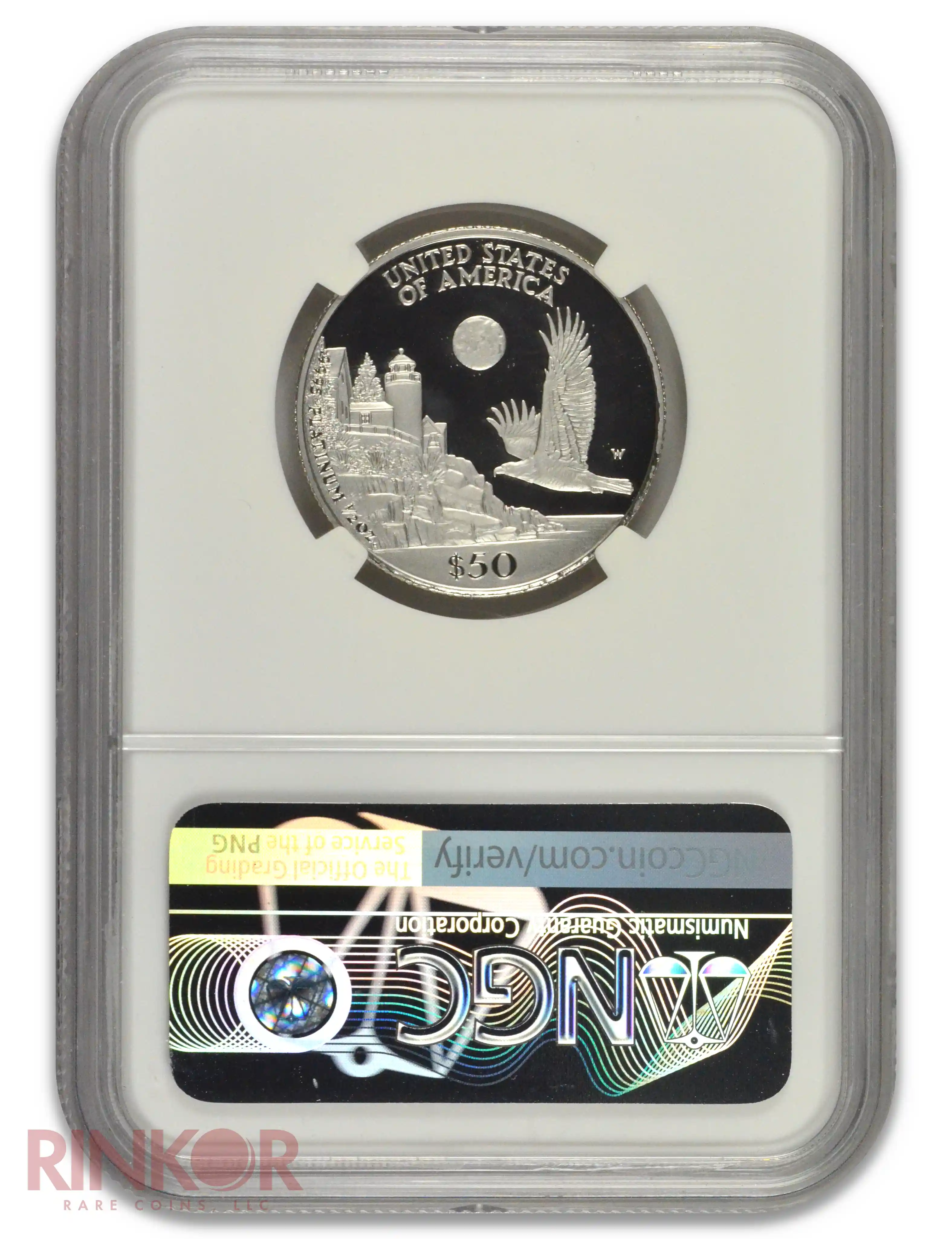 1998-W Platinum Eagle Mike Castle Signature P$50 NGC PF 70