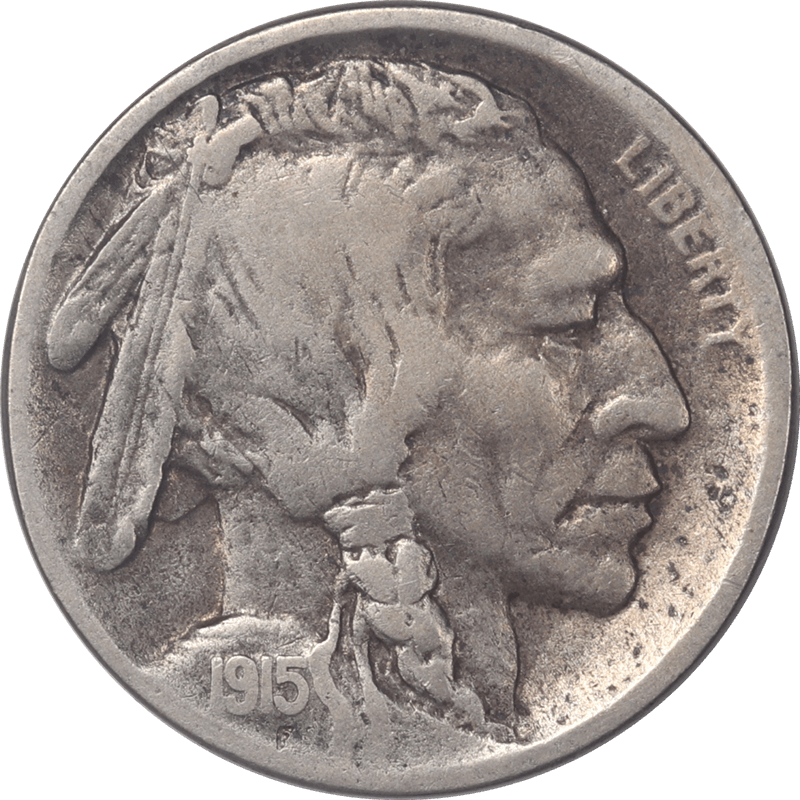 1915-D Buffalo Nickel 5c Raw Ungraded Coin Nice Circulated with Reverse Lamination