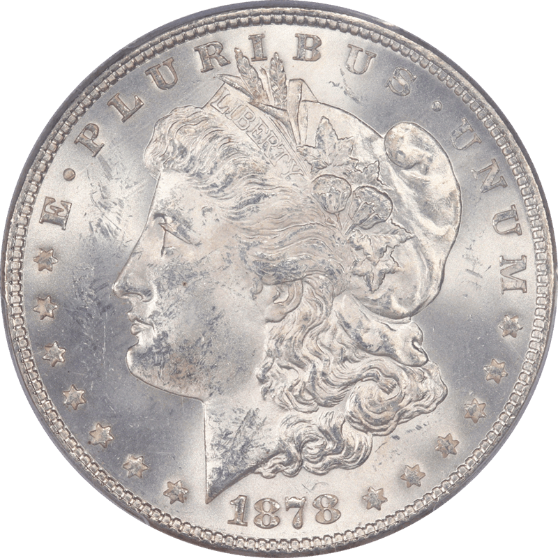 1878 7TF Morgan Silver Dollar $1 PCGS MS63 - Nice White Coin
