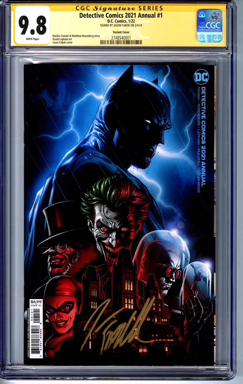 Detective Comics 2021 Annual #1 CGC 9.8 Signature Series Signed by Jason Fabok (Variant Cover) 