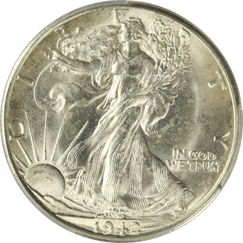 1942-D Walking Liberty Half Dollar 50c, PCGS MS 66 