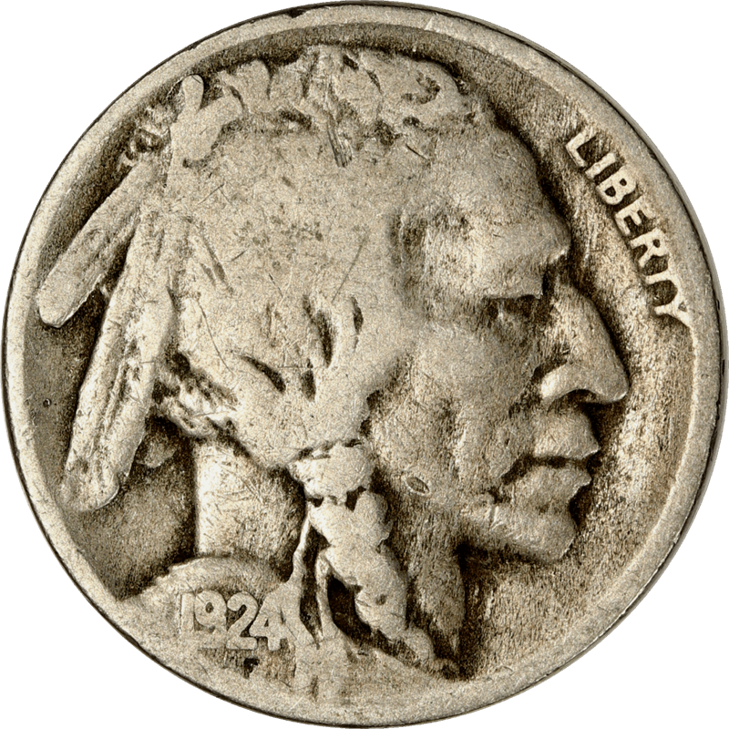 1924-S Buffalo Nickel 5c, Circulated, Better Date, Very Good