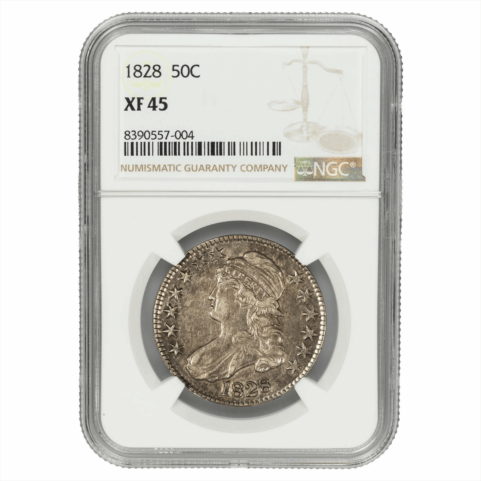 1828 Capped Bust Half Dollar 50C NGC XF 45