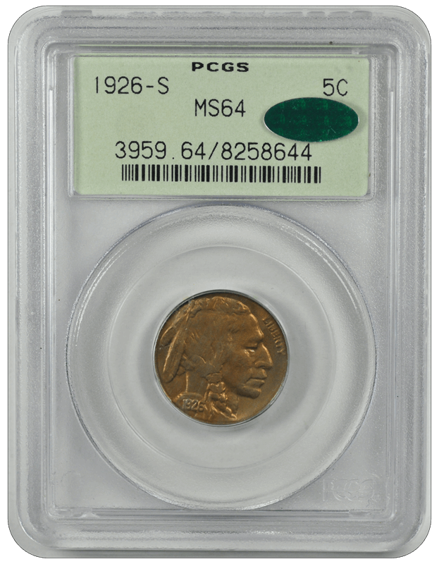 1926-S Buffalo PCGS (CAC) MS 64  