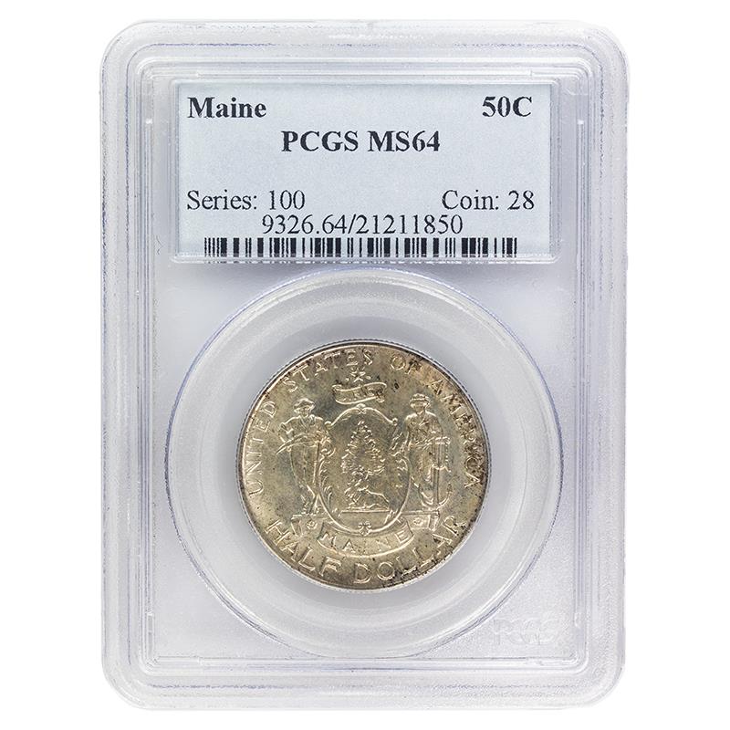 1920 Maine Half Dollar Commemorative, 50C PCGS MS 64 