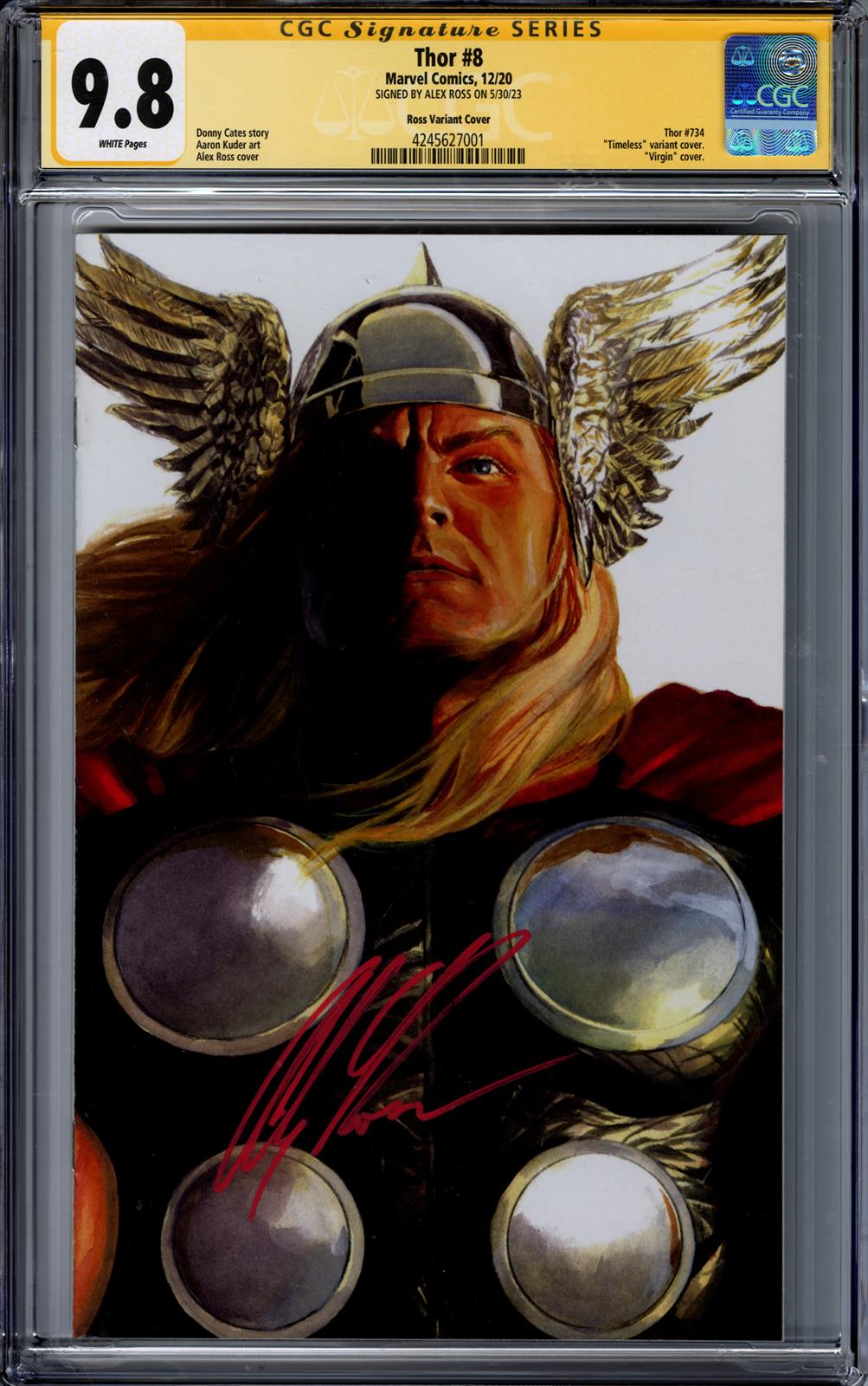 Thor #8 CGC 9.8 Sig Series (Marvel, 2020) Signed by Alex Ross 