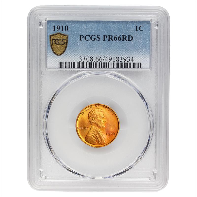 1910 Lincoln Cent 1c, PCGS PR66 RD - Matte Proof Coin