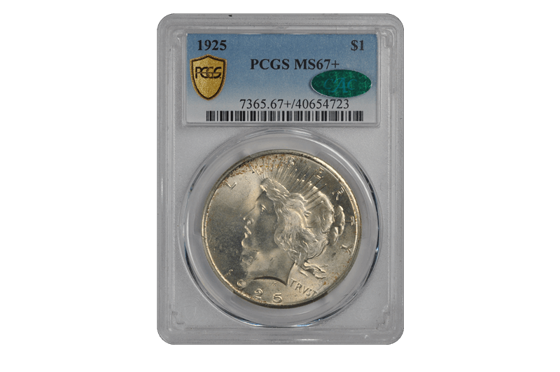 1925 $1 Peace Dollar PCGS  (CAC) #3532-5 MS67+
