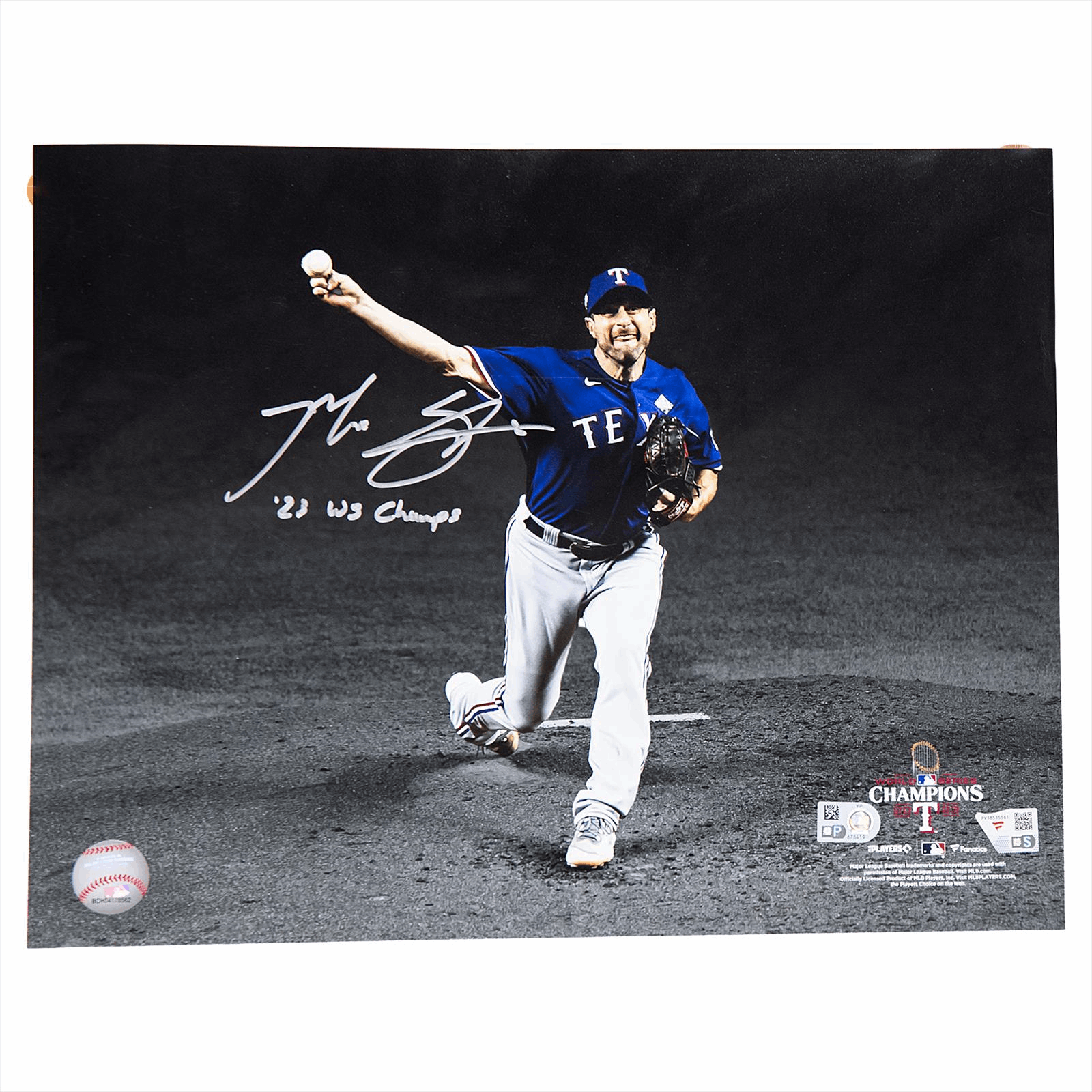 Max Scherzer Signed 11X14 23 WS Champs Inscribed Fanatics/MLB Certified 