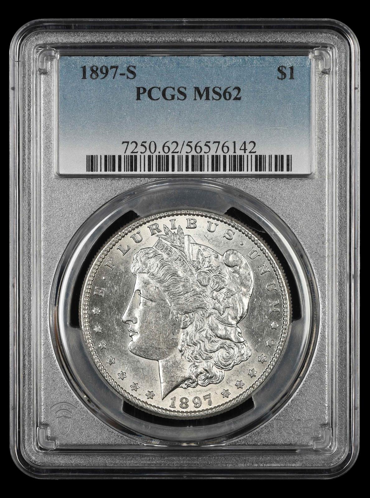 1897 S $1 PCGS  MS62