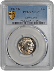 1935-S Buffalo PCGS MS 67