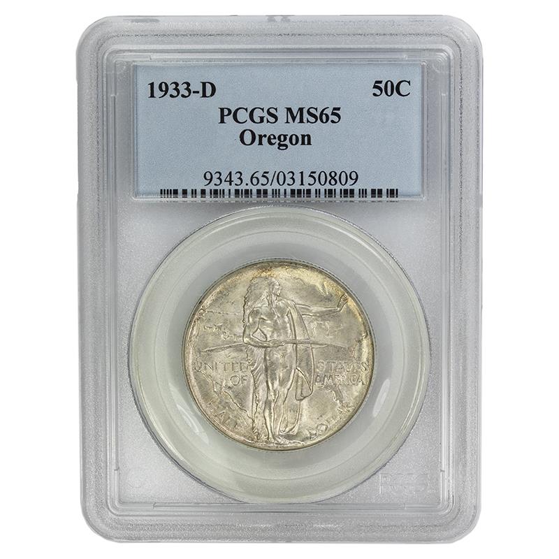 1933-D Oregon Commemorative Half Dollar 50c PCGS MS65 