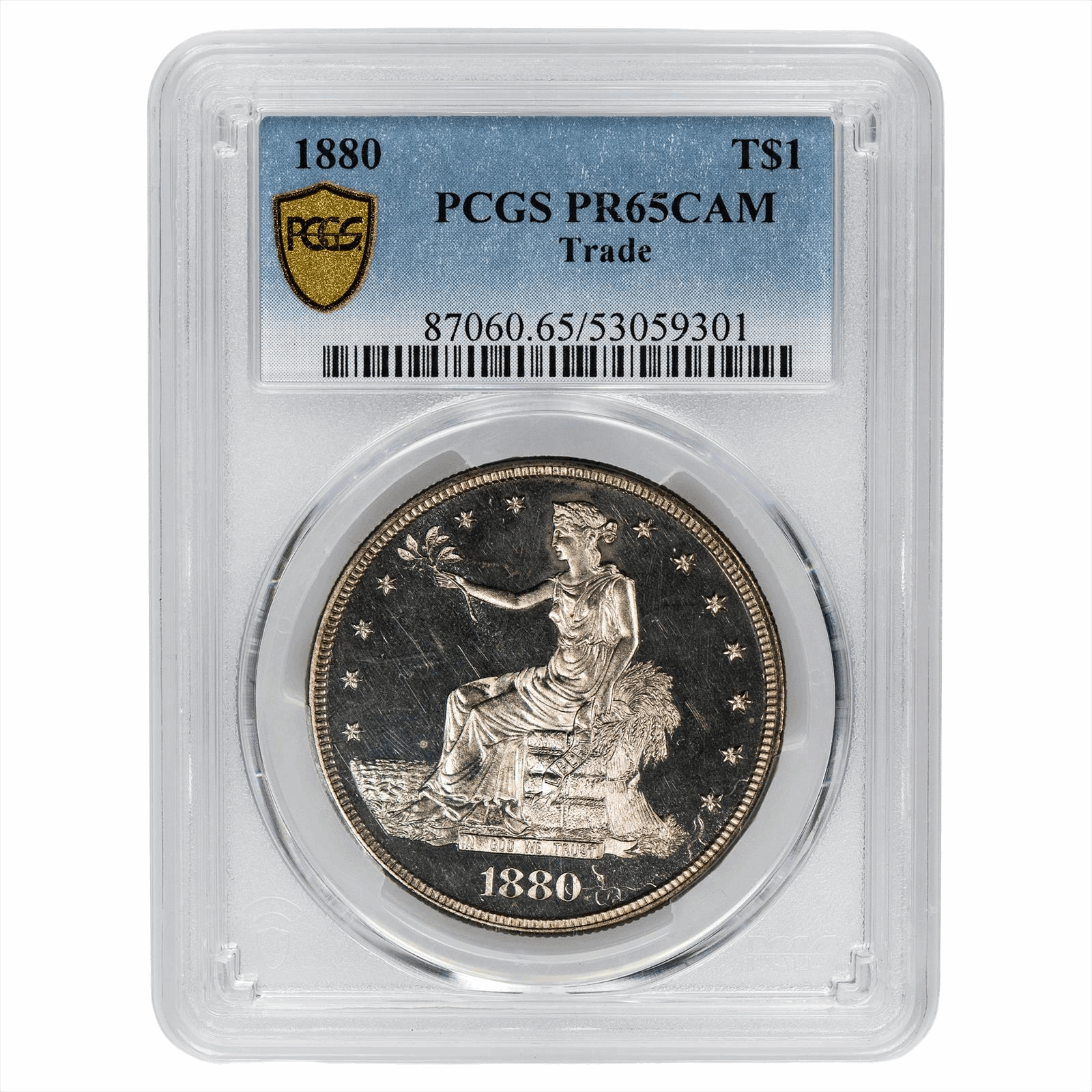 1880 Silver Trade Dollar $1 PCGS PR 65 CAM