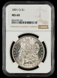 1891 O $1 NGC  MS60
