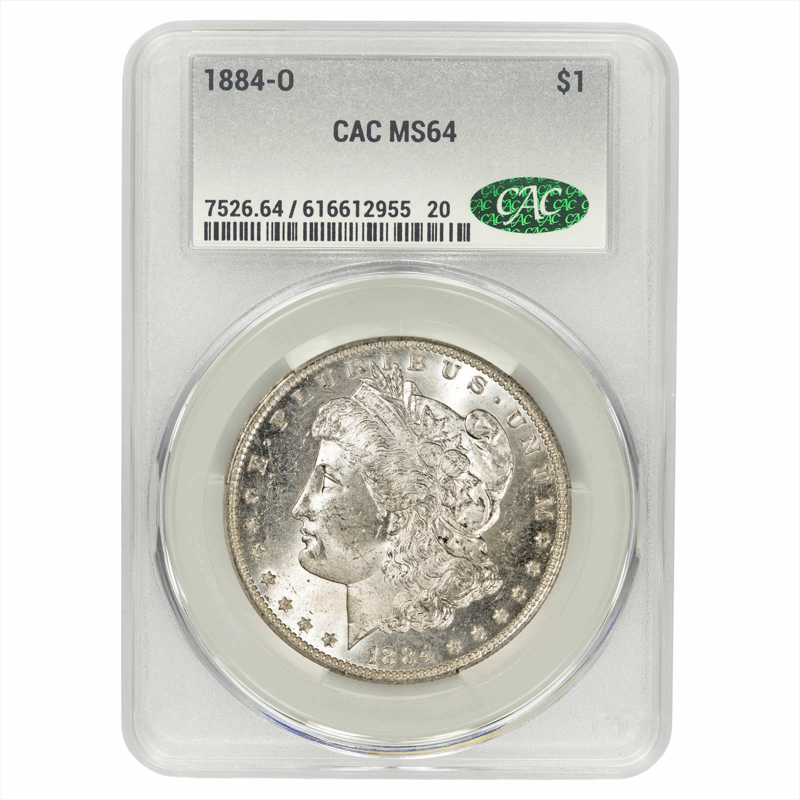 1884-O Morgan Silver Dollar $1 CACG MS 64