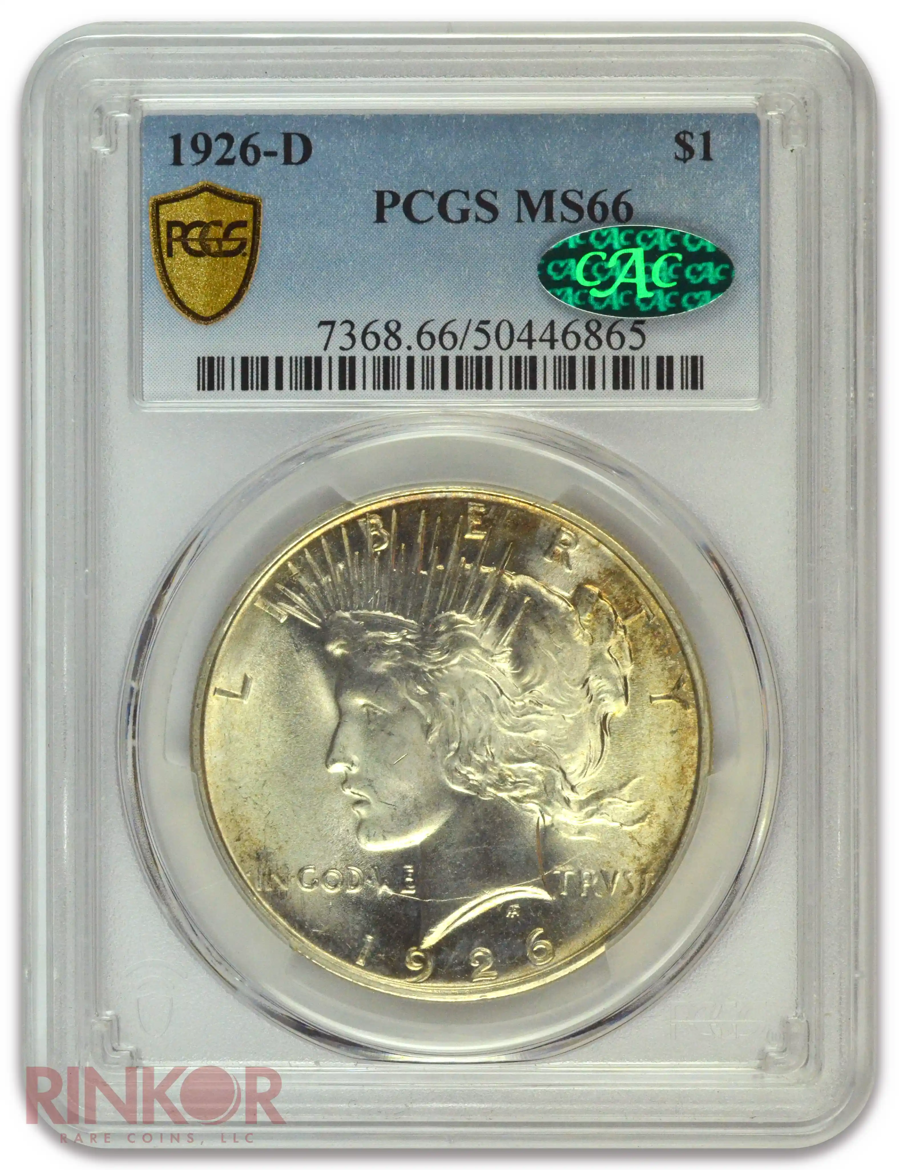 1926-D $1 Peace Dollar PCGS MS 66 CAC