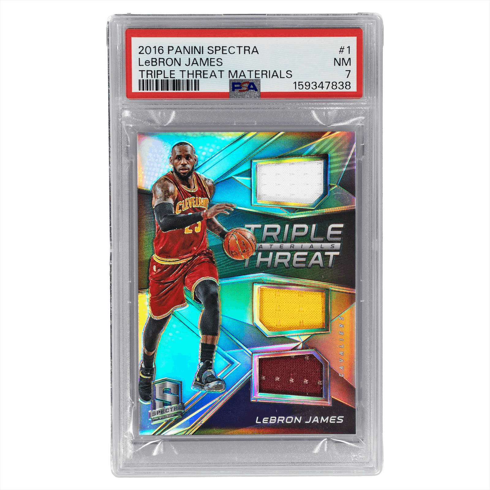 2016-17 Panini Spectra LeBron James Triple Threat #1 PSA NM 7