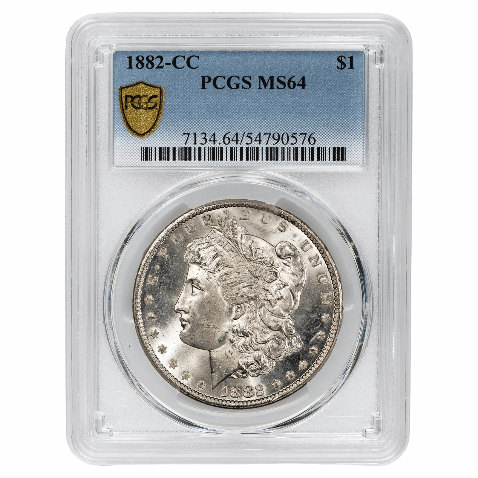 1882-CC Morgan Silver Dollar $1 PCGS MS 64