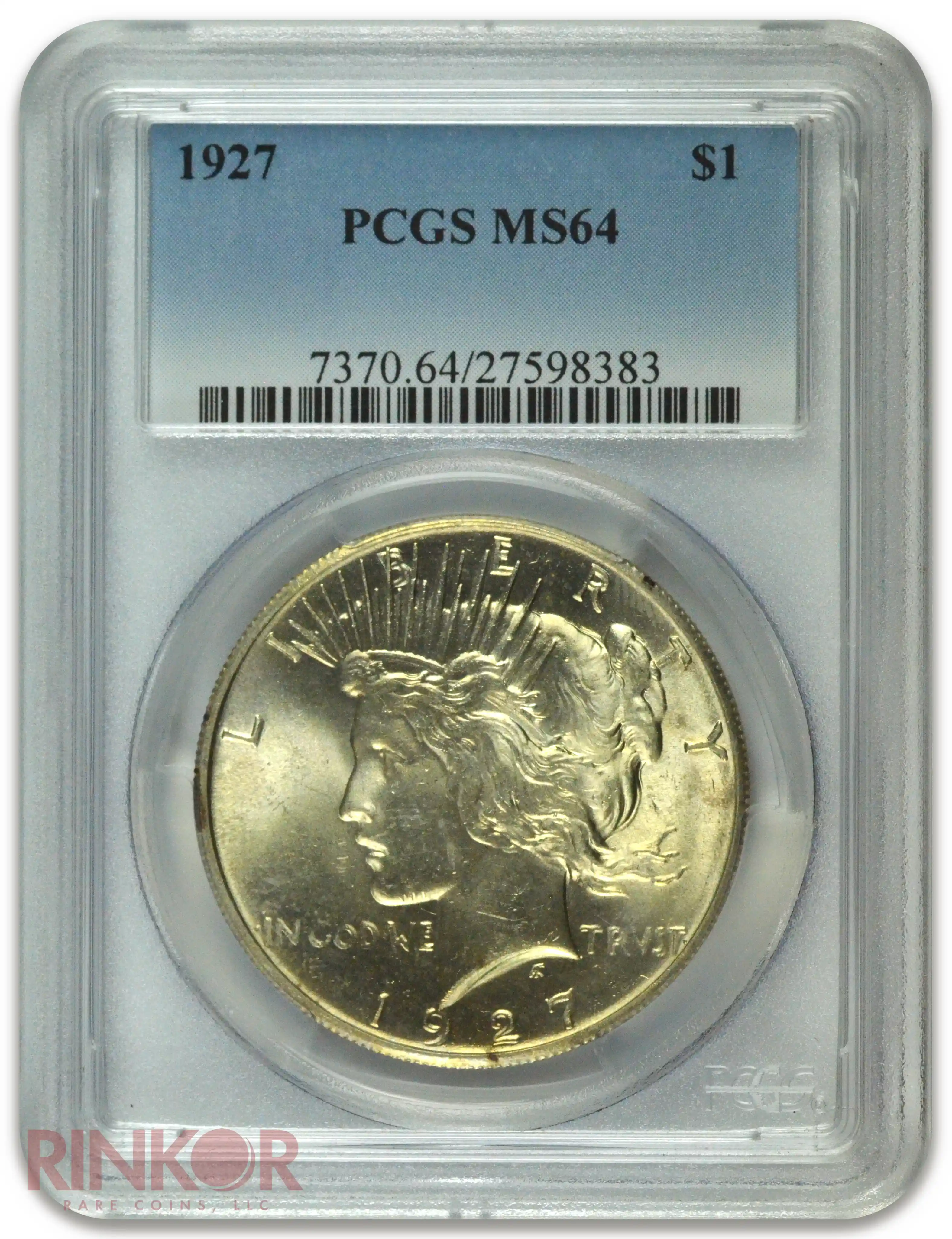 1927 $1 Peace Dollar PCGS MS 64