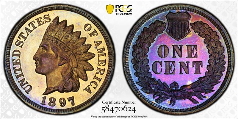 1897 1C PCGS PR 66 RB