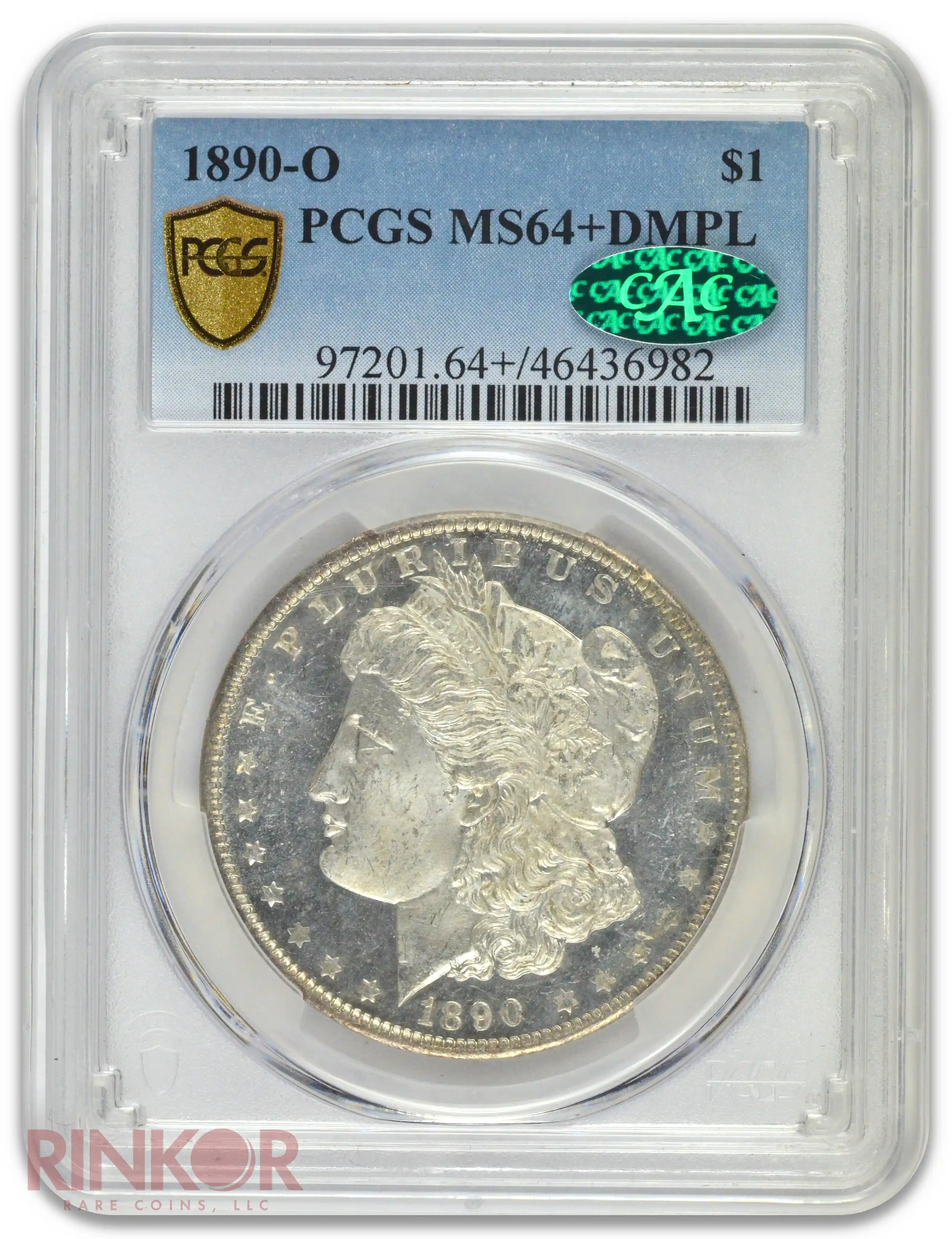 1890-O $1 Morgan Dollar PCGS MS 64+ DMPL CAC