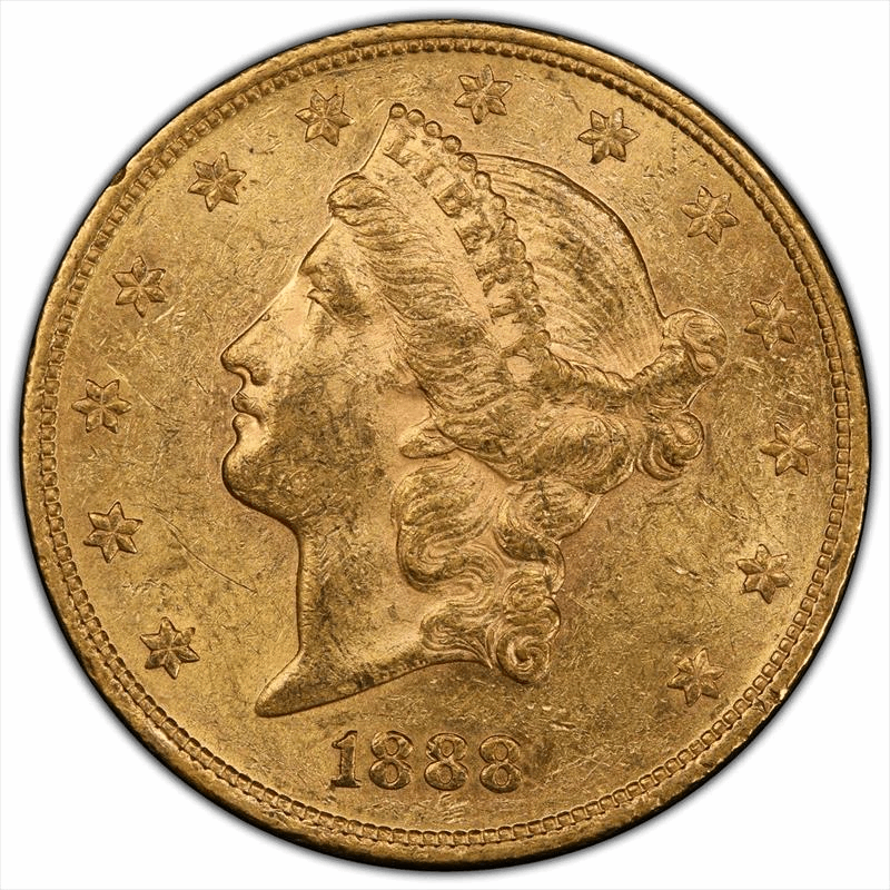 1888 $20 DDR FS-801 PCGS AU 58 CAC