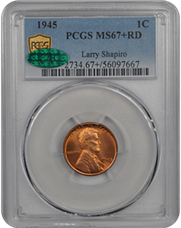 1945 Lincoln PCGS CAC RD 67+