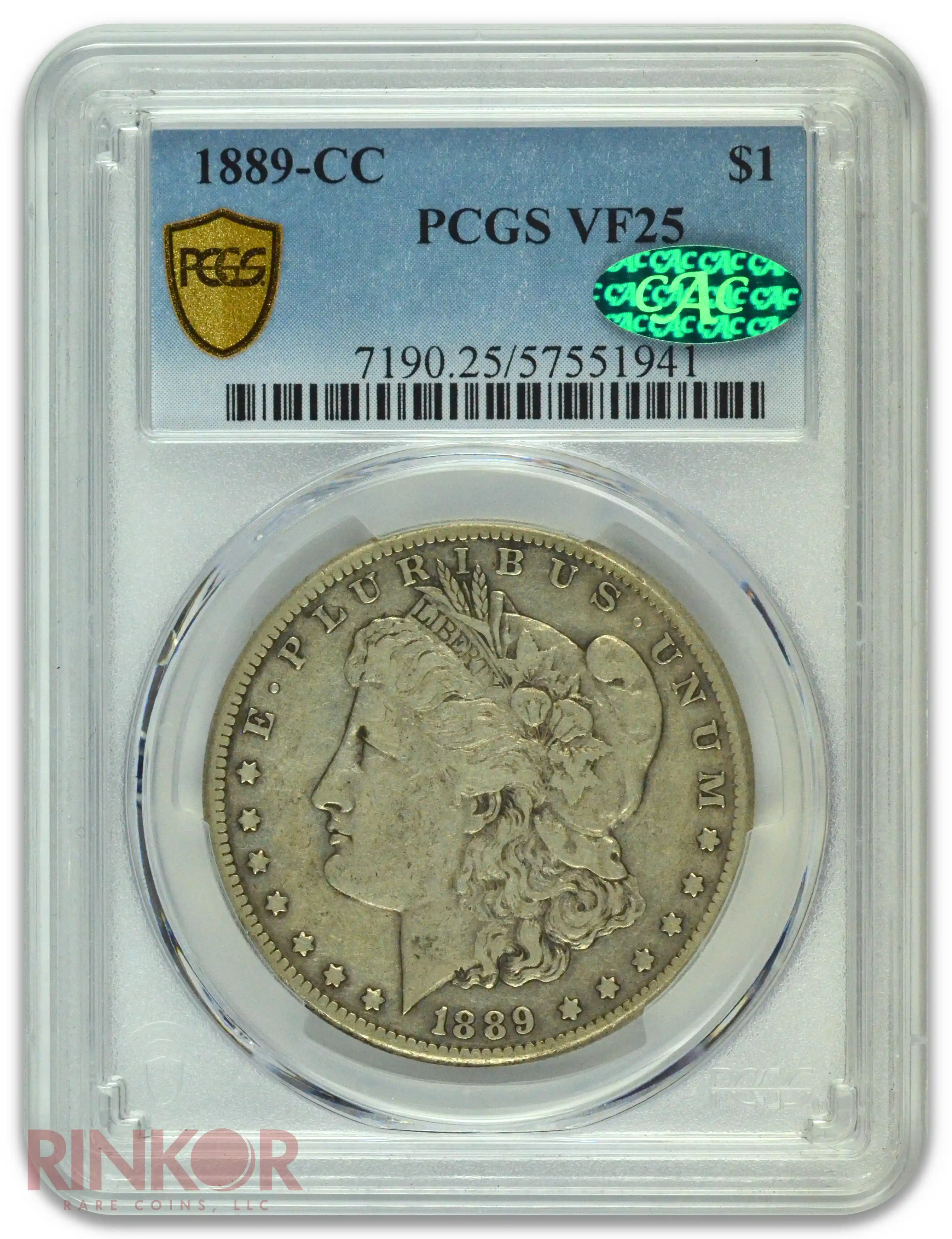 1889-CC $1 Morgan Dollar PCGS VF-25 CAC