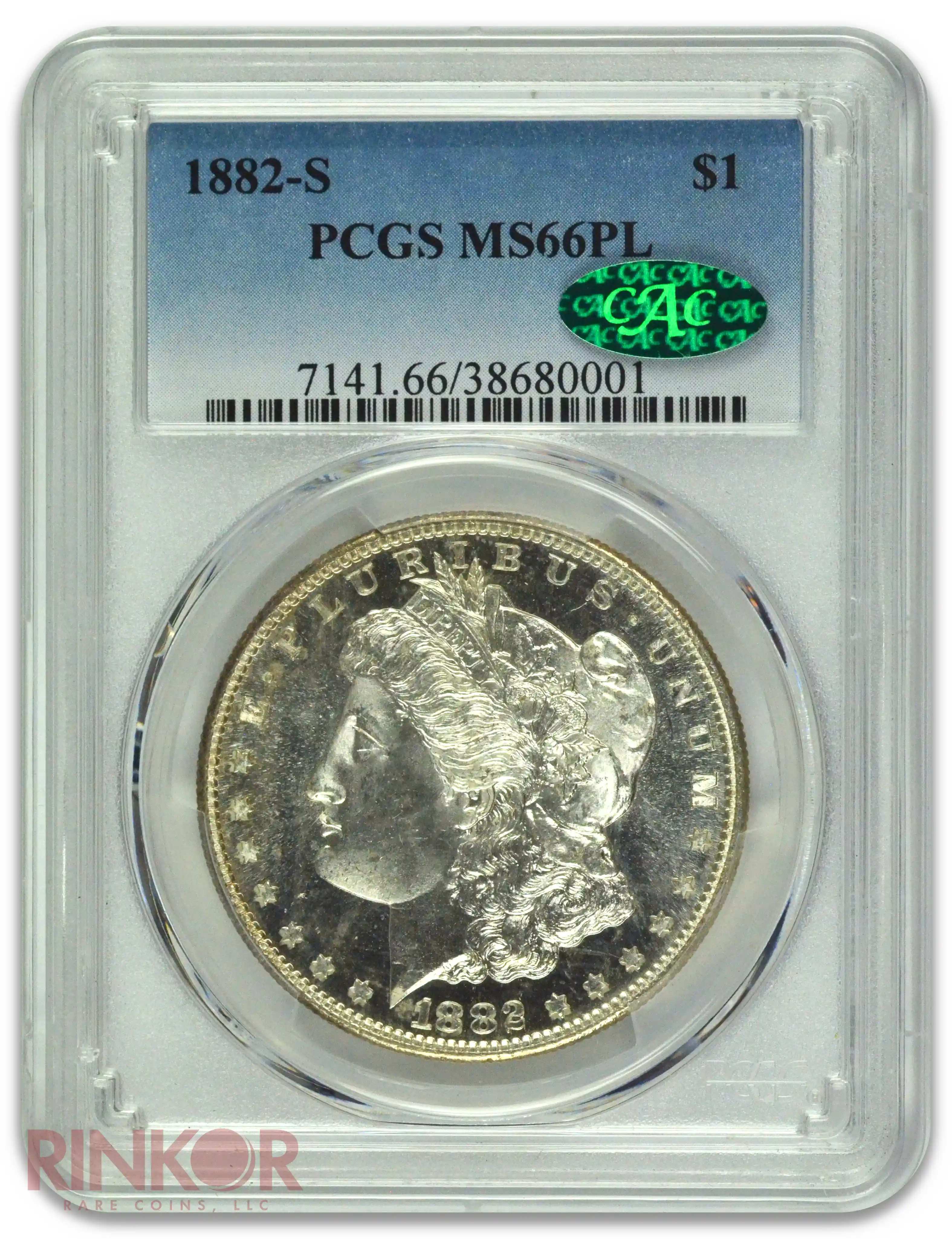 1882-S $1 Morgan Dollar PCGS MS 66 PL CAC