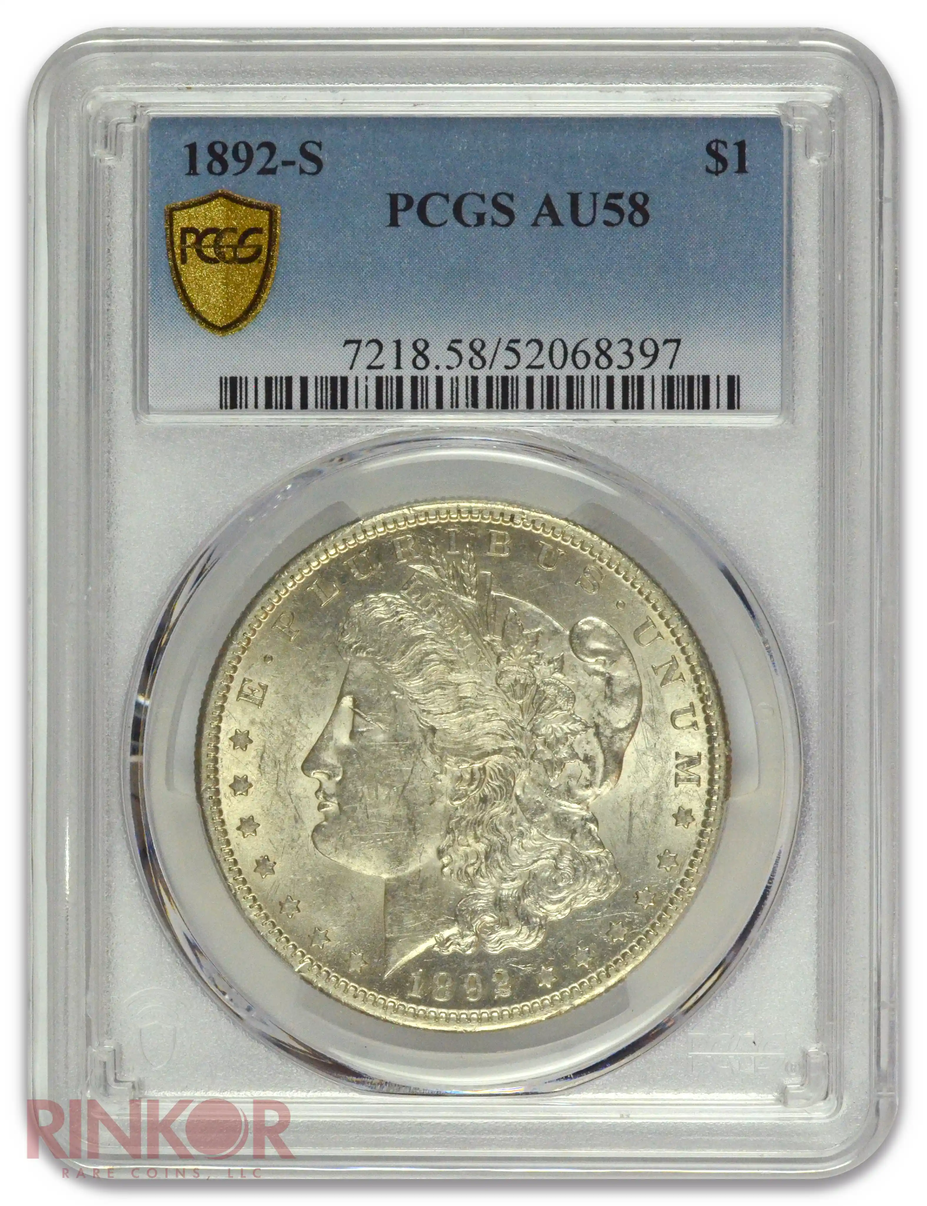 1892-S $1 Morgan Dollar PCGS AU-58