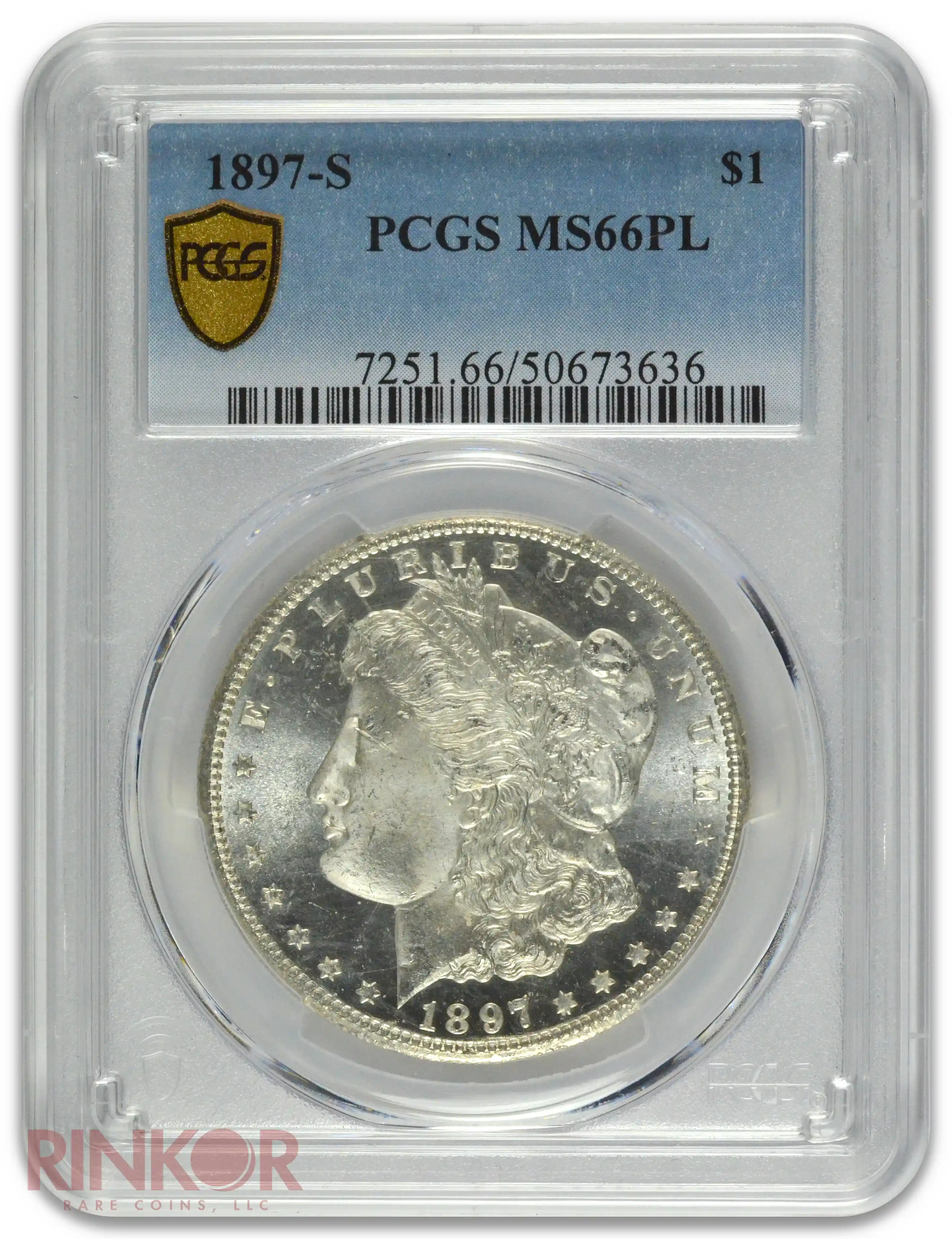 1897-S $1 PCGS MS 66 PL