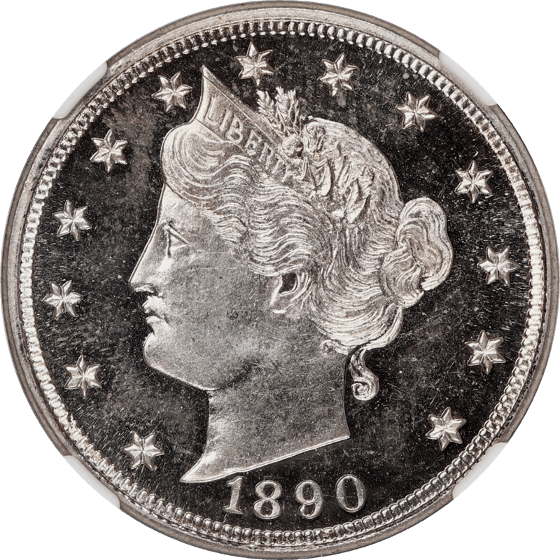 1890 Liberty Nickel NGC PF 64 Cameo - Attractive Coin