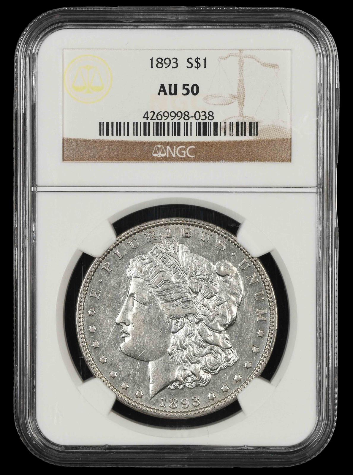1893 $1 NGC AU-50