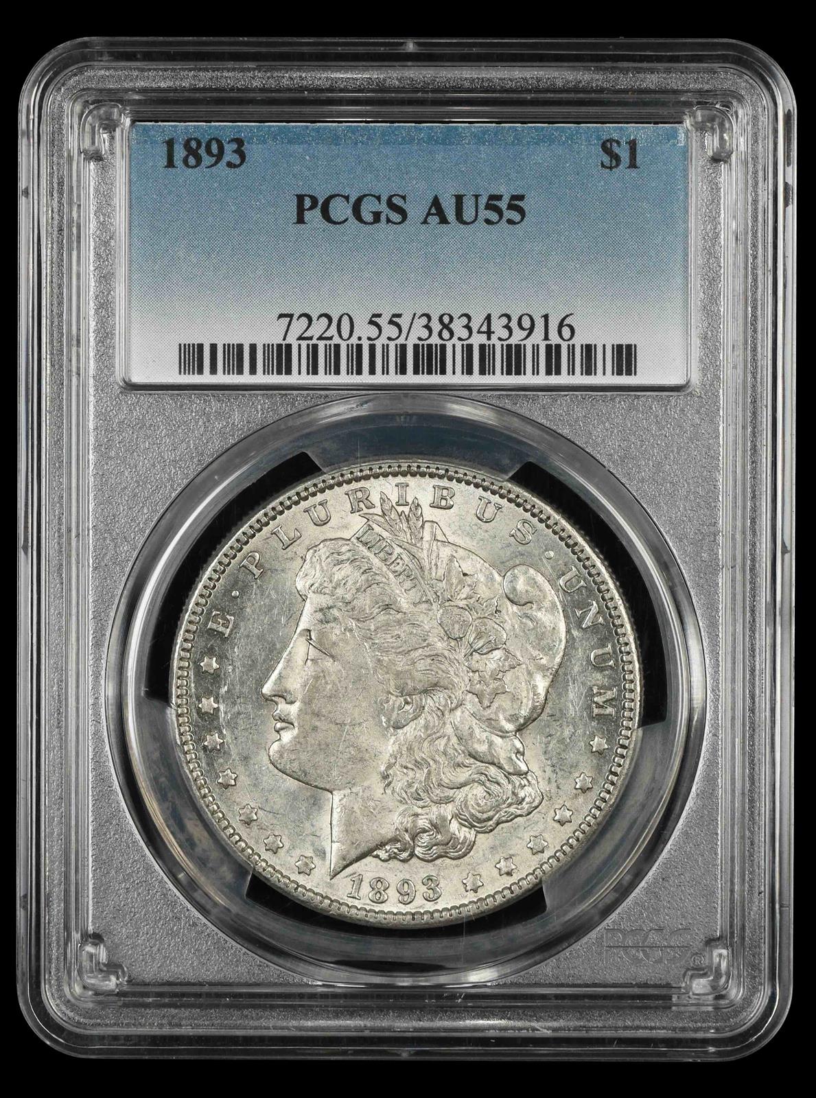 1893 $1 PCGS AU-55