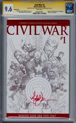 Civil War #1 CGC Signature Series 9.6 (Marvel, 2006) Signed by Michael Turner (Sketch Cover) 