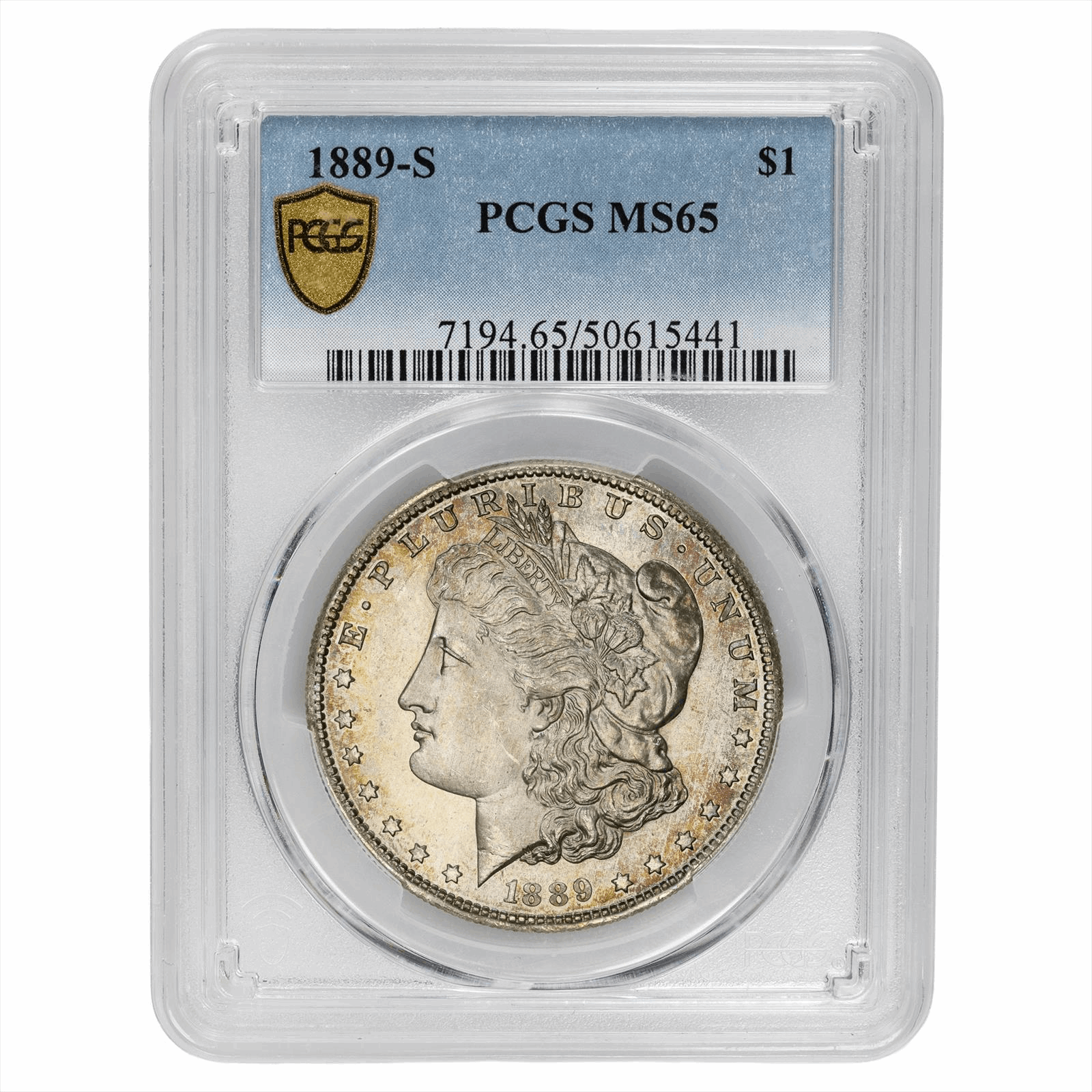 1889-S Morgan Silver Dollar $1 PCGS MS 65