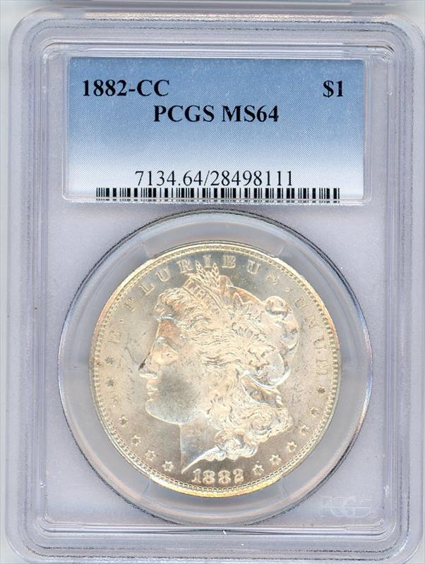 1882-CC Morgan Silver Dollar $1, PCGS MS 64 - Nice Original Coin