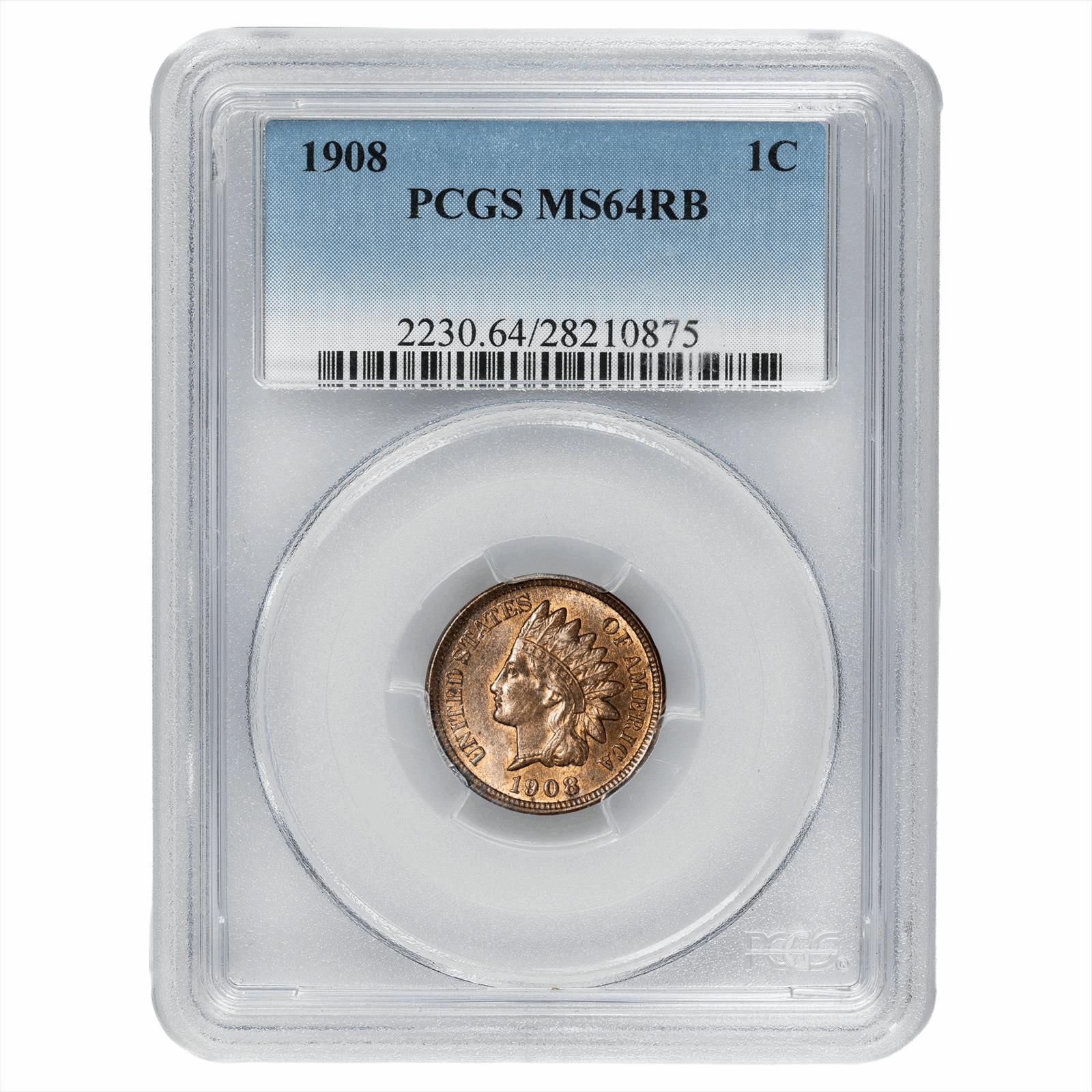1908 Indian Head Cent 1C PCGS MS 64 RB