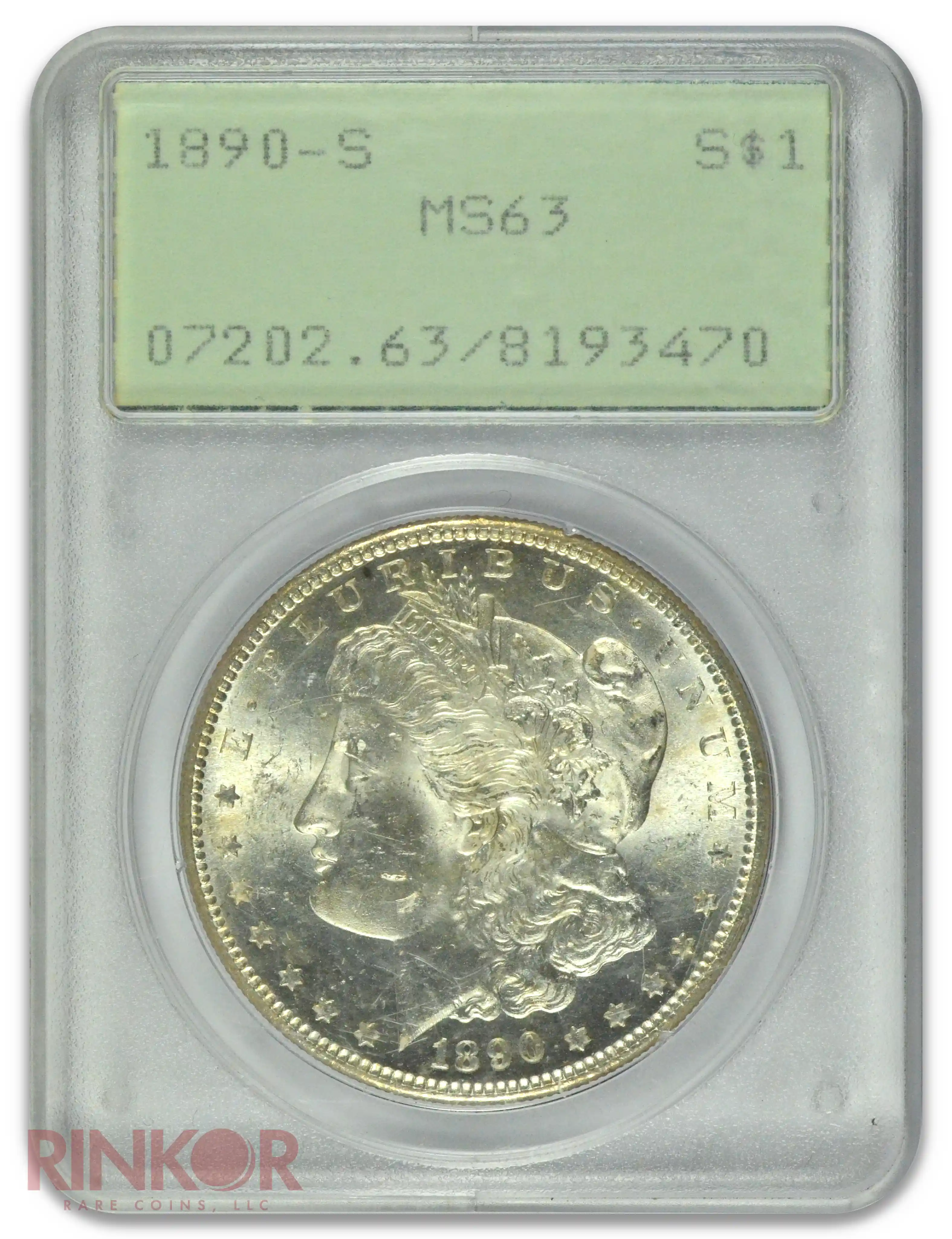 1890-S $1 PCGS MS 63