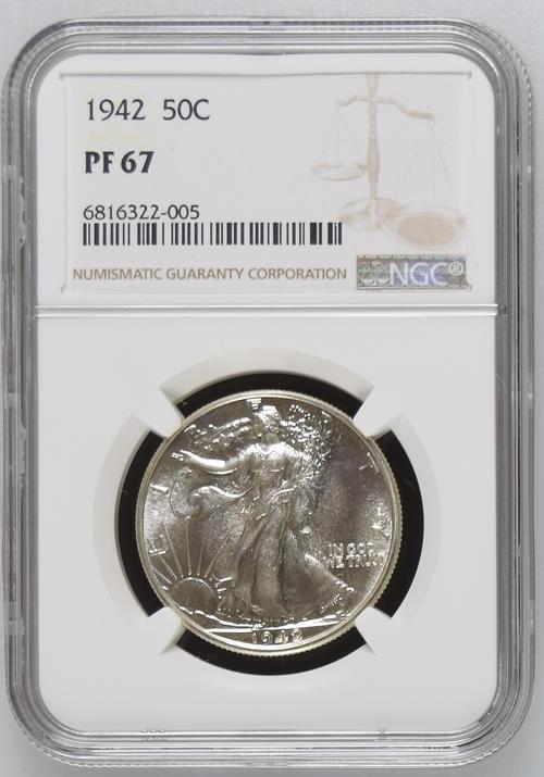 1942 Walking Liberty NGC PF67 CAC 